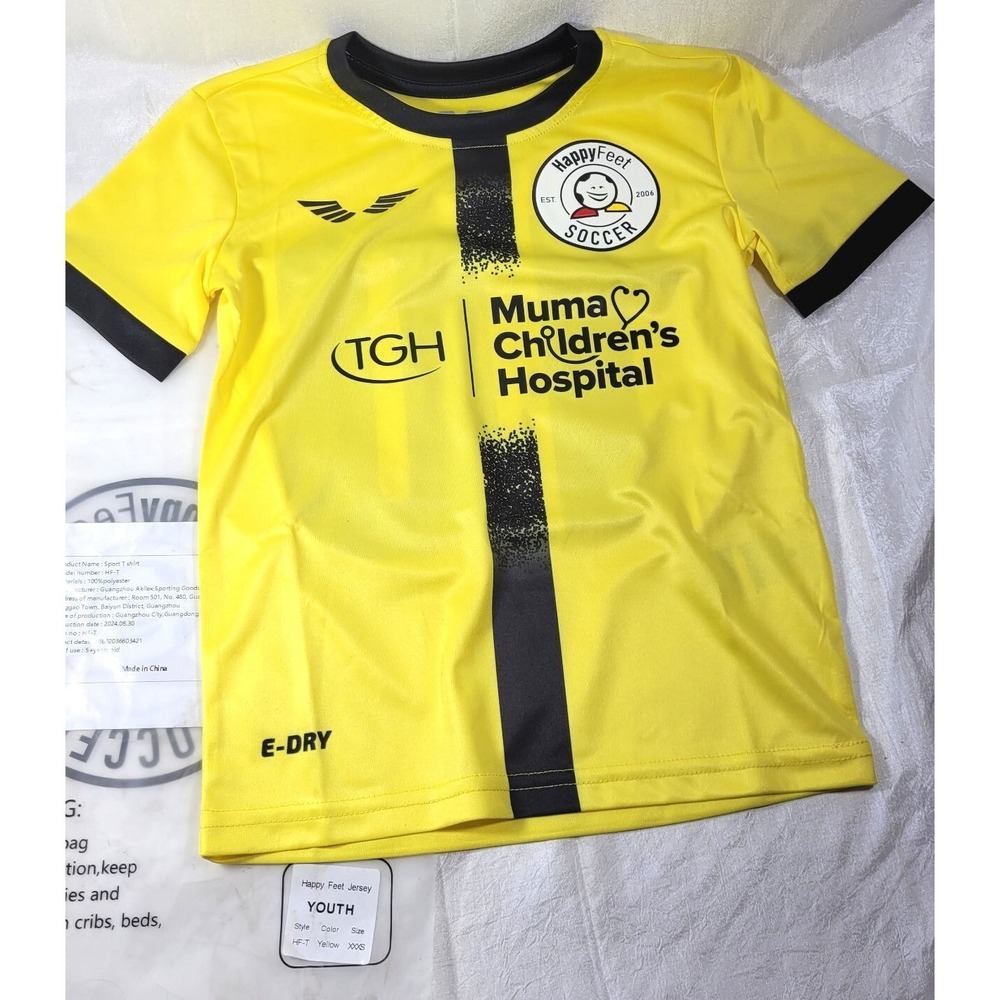 Eleven Sports Happy Feet Muma Children's Hospital Soccer Shirt - Yellow - 2T/3T